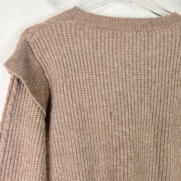 NWT Sincerely Jules Ruffle Shoulder Crewneck Sweater Oatmeal Size Small S NEW - Picture 9 of 12